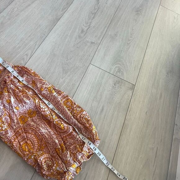 Anthropologie Agathe Lace Mini Dress Lace Neck Tie Tassels Pink gold size M - Picture 4 of 12